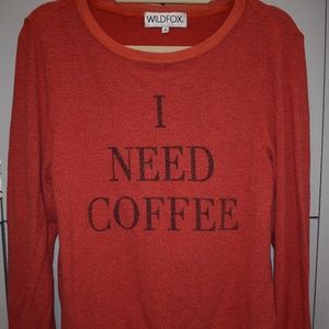 WILDFOX "I NEED COFFEE" size small